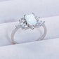 925 Sterling Silver Zircon and Opal Ring