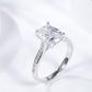 3 Carat Moissanite Platinum-Plated Side Stone Ring