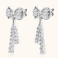 1.12 Carat Moissanite 925 Sterling Silver Bow Earrings