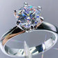 Baeful 925 Sterling Silver 3 Carat Moissanite 6-Prong Ring