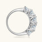 1 Carat Moissanite 925 Sterling Silver Half-Eternity Ring