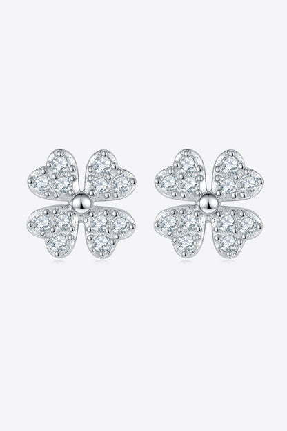 Adored Moissanite Four Leaf Clover Stud Earrings