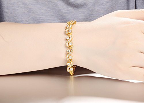 Crystal Bangle for Women White Gold Plated Rhinestone Cubic Zirconia Womens Jewelry