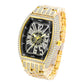Fashion Personality Full Diamond Barrel Digital Men's Watch