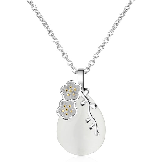 Classic Oval Pendant Gemstone Necklace Crystal Necklace