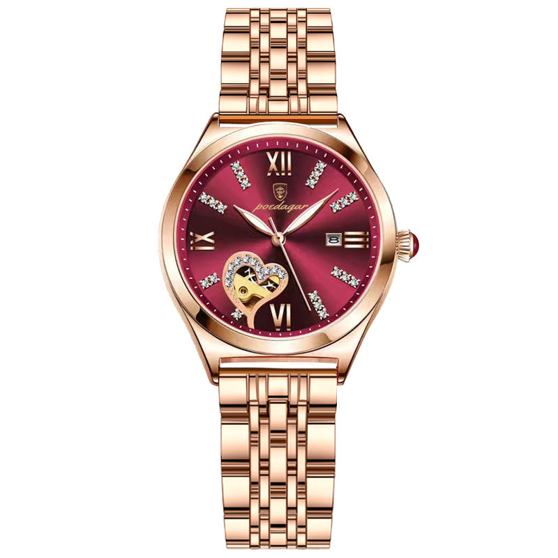 POEDAGAR Women Watches Fashion Rose Gold Stainless Stain Steel Ladies Watch Waterproof Quarzt Wristwatch Romatic Girlfriend Gift