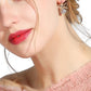 Womens Bow with Zircon Square Flash Diamond Ball Hook Earrings Fashion Earrings