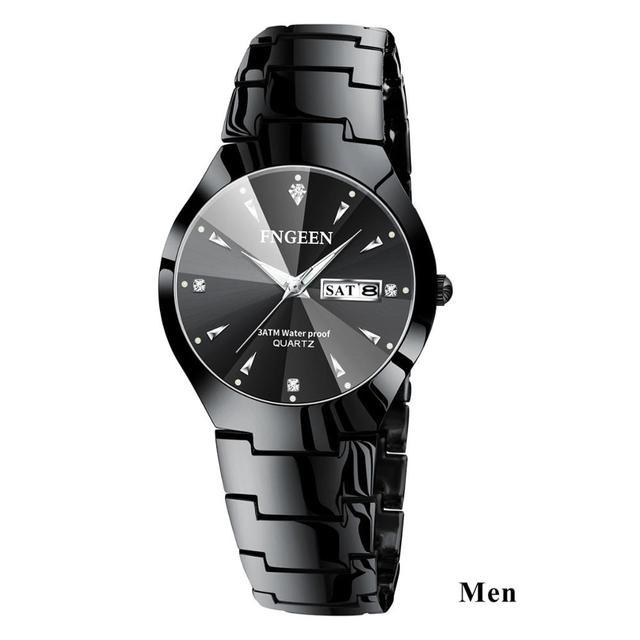 Relogio Feminino FNGEEN Couple Watch Men Quartz watch for Lovers Luxury Womens wristwatch Christmas Stainless Steel Waterproof