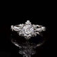 Genuine Moissanite Luxury Inlaid Romantic First Snow Diamond Ring