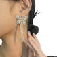 Full Diamond Earrings Butterfly Long Tassels Earrings