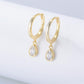 Womens Teardrop Zircon Earrings Classic Vintage C-shaped Earring Clasp Matched with Evening Dress, Casual Wear, Daily Wear