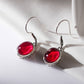 Vintage Red Corundum S925 Silver Earrings Elegant And Fashionable Earrings Silver Jewelry