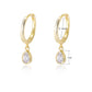 Womens Teardrop Zircon Earrings Classic Vintage C-shaped Earring Clasp Matched with Evening Dress, Casual Wear, Daily Wear