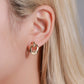 Women Eardrop Earrings Post Double Round Twisted Stud Earrings Drop Dangle Fine Jewelry Gifts for Her