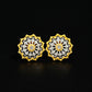 Vintage Style Courtly Floral Design Stud Earrings