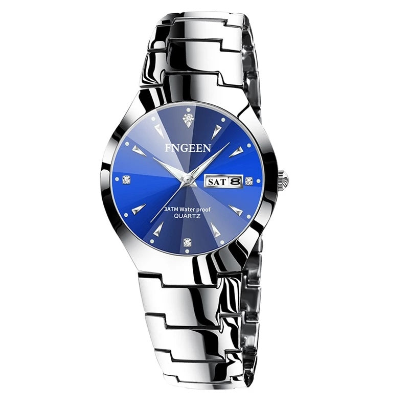 Relogio Feminino FNGEEN Couple Watch Men Quartz watch for Lovers Luxury Womens wristwatch Christmas Stainless Steel Waterproof