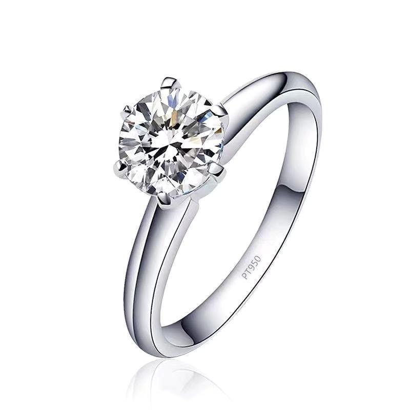 Moissanite Women's Diamond Ring D Color Silver Gold Plated