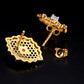 Gold Plated Chunky Stud Earrings In S925 Silver