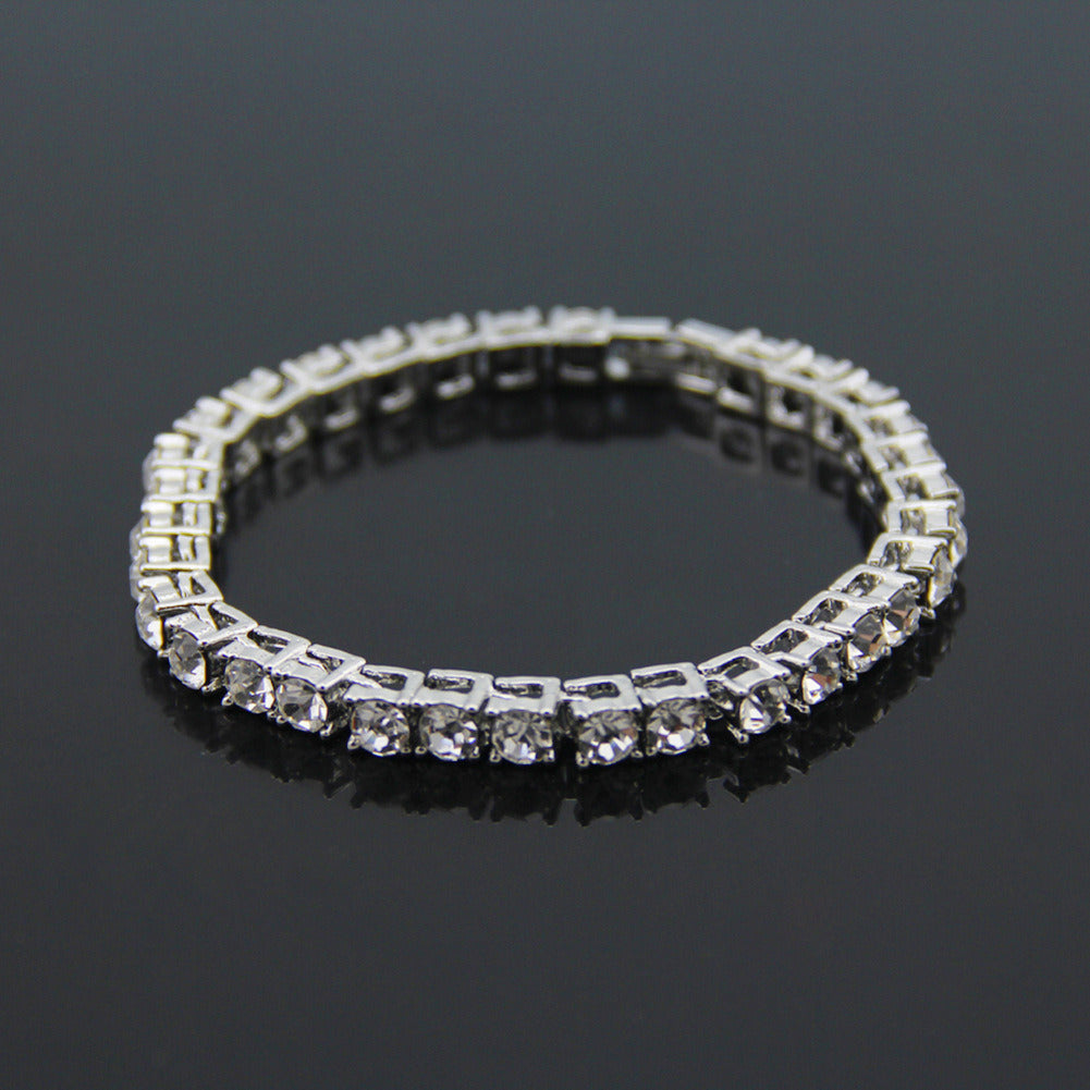 Rhinestones Bracelet Hip Hop Silver/Gold Plated Bling Bling CZ Diamond Link Bracelets Fashion Men Jewelry