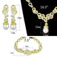 3W945 - Gold Brass Jewelry Sets with AAA Grade CZ in Clear