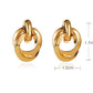 Women Eardrop Earrings Post Double Round Twisted Stud Earrings Drop Dangle Fine Jewelry Gifts for Her