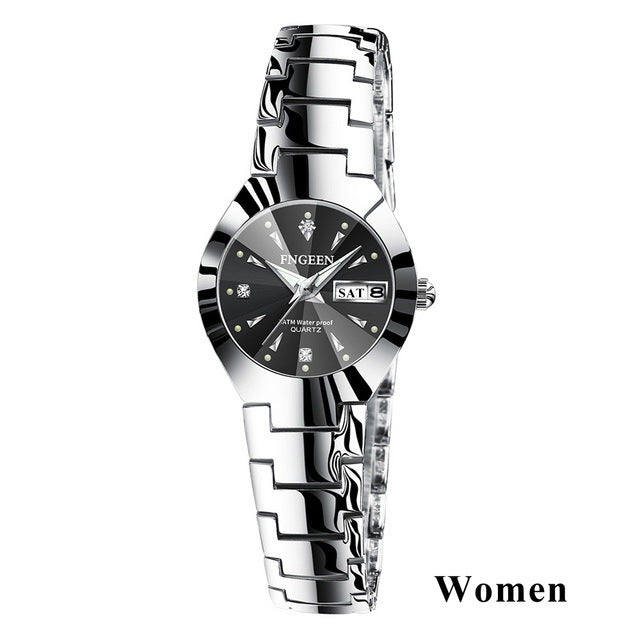 Relogio Feminino FNGEEN Couple Watch Men Quartz watch for Lovers Luxury Womens wristwatch Christmas Stainless Steel Waterproof