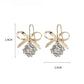 Womens Bow with Zircon Square Flash Diamond Ball Hook Earrings Fashion Earrings