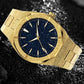 Popular stainless steel waterproof quartz watch gold steel sand starry sky face men's watch