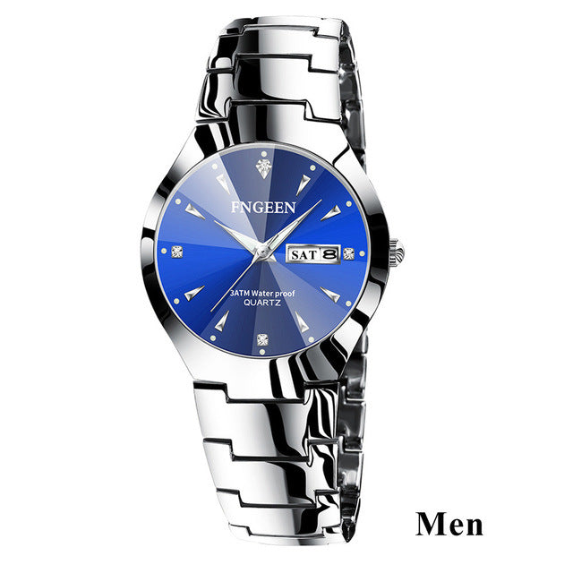 Relogio Feminino FNGEEN Couple Watch Men Quartz watch for Lovers Luxury Womens wristwatch Christmas Stainless Steel Waterproof