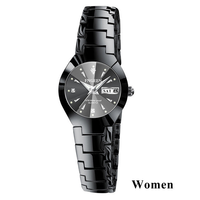 Relogio Feminino FNGEEN Couple Watch Men Quartz watch for Lovers Luxury Womens wristwatch Christmas Stainless Steel Waterproof