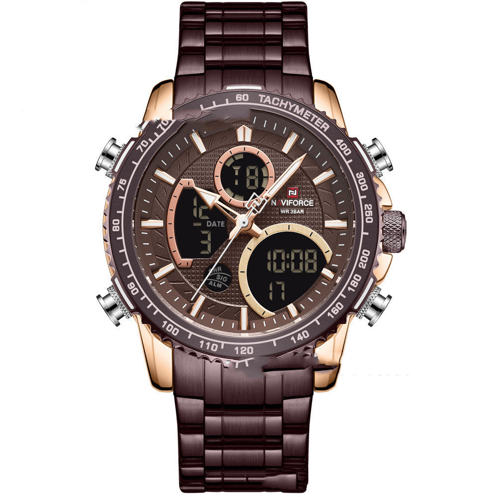 Men's Waterproof Dual Display Multifunction Sports Watch