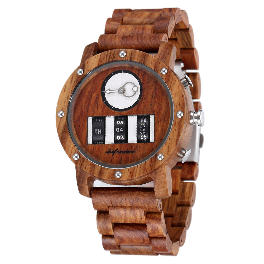 Multi Functional Mechanical Men's Wooden Watch