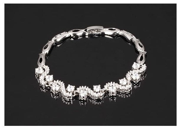 Crystal Bangle for Women White Gold Plated Rhinestone Cubic Zirconia Womens Jewelry