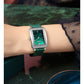 Women's Exquisite Small Green Watch Set Gift Box Square