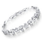 Crystal Bangle for Women White Gold Plated Rhinestone Cubic Zirconia Womens Jewelry