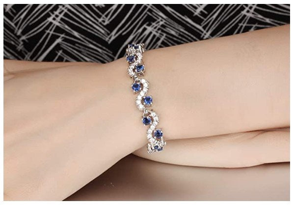 Crystal Bangle for Women White Gold Plated Rhinestone Cubic Zirconia Womens Jewelry