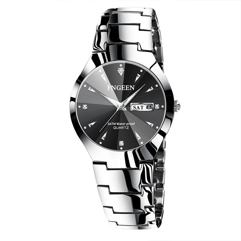 Relogio Feminino FNGEEN Couple Watch Men Quartz watch for Lovers Luxury Womens wristwatch Christmas Stainless Steel Waterproof