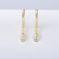 Womens Teardrop Zircon Earrings Classic Vintage C-shaped Earring Clasp Matched with Evening Dress, Casual Wear, Daily Wear