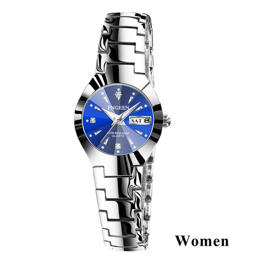 Relogio Feminino FNGEEN Couple Watch Men Quartz watch for Lovers Luxury Womens wristwatch Christmas Stainless Steel Waterproof