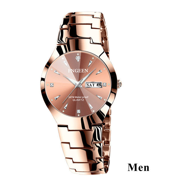 Relogio Feminino FNGEEN Couple Watch Men Quartz watch for Lovers Luxury Womens wristwatch Christmas Stainless Steel Waterproof