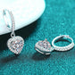 Moissanite Heart-Shaped Drop Earrings