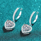 Moissanite Heart-Shaped Drop Earrings